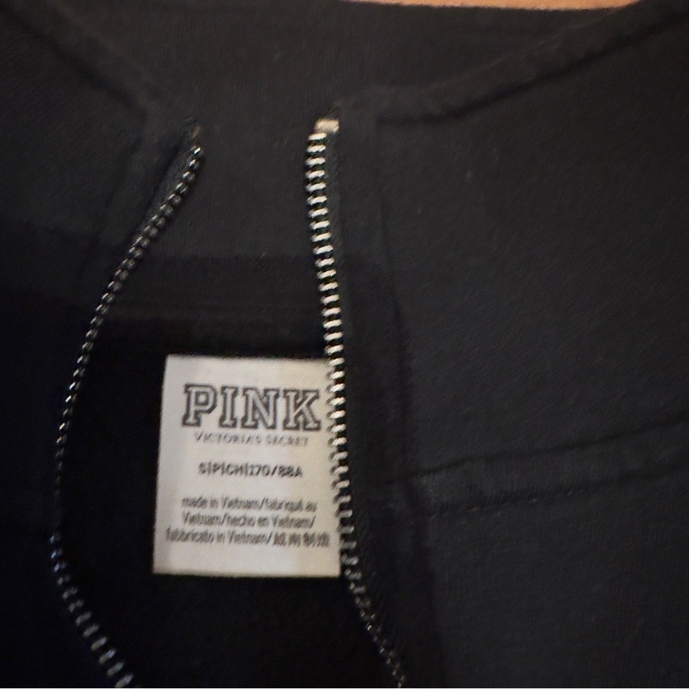 PINK Victoria's Secret Women’s Black Quarter-Zip Sweatshirt - Picture 4 of 6